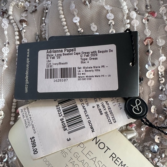 ✔️#63B Brand new with tags Adrianna Papell beaded capelet dress in I it Bscot - Picture 11 of 16